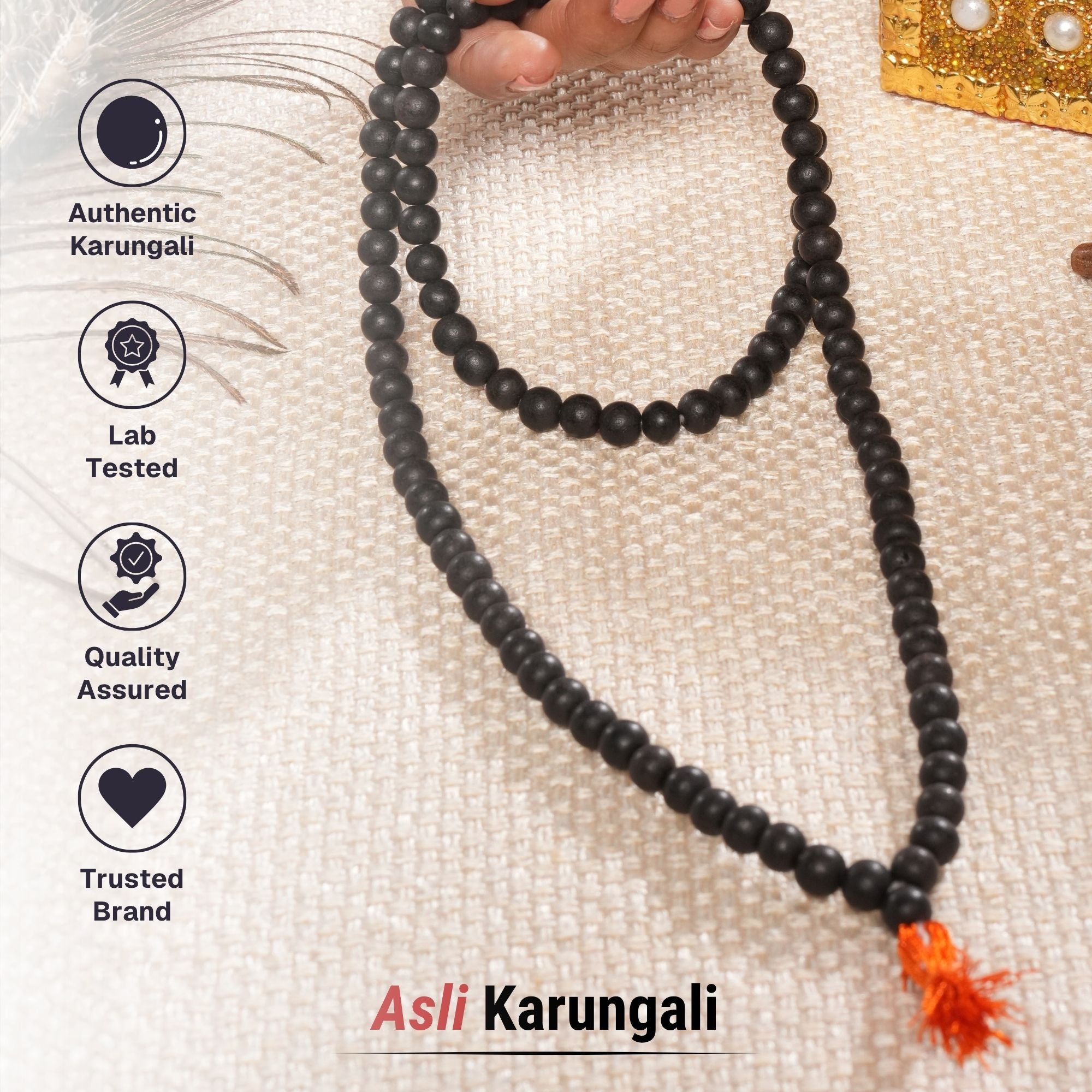 108+1 Divya Karungali Mala - Natural Ebony Wood Beads (Govt. Certified) - Image 6