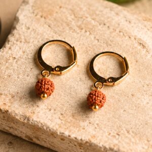 5 Mukhi Rudraksha Hoop Earrings - Pack of 2 Pairs