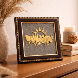7 Horses Pyrite Frame for Vaastu