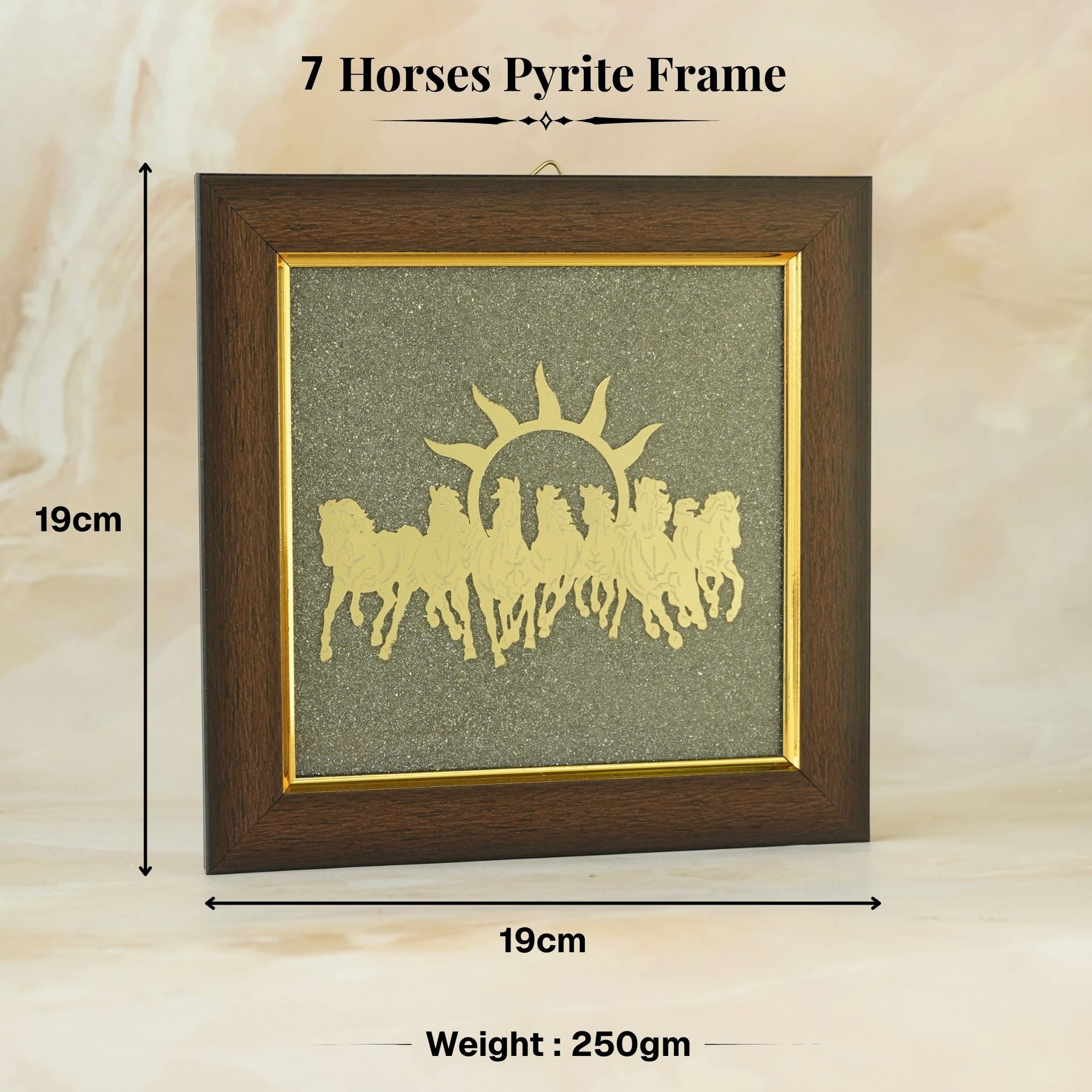 7 Horses Pyrite Frame for Vaastu - Image 5