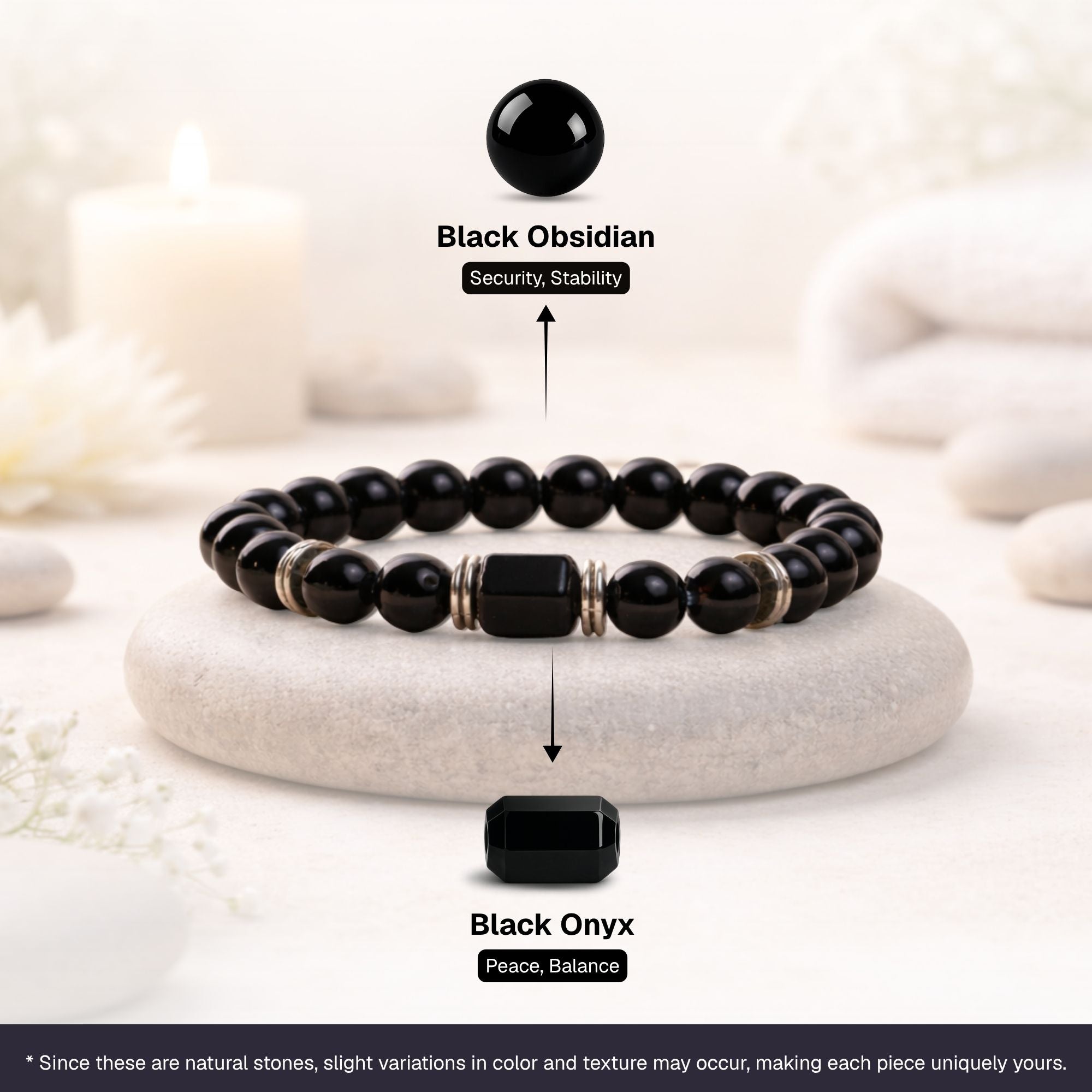 Black Onyx Zodiac Band – Aquarius (कुंभ राशि) - Image 2