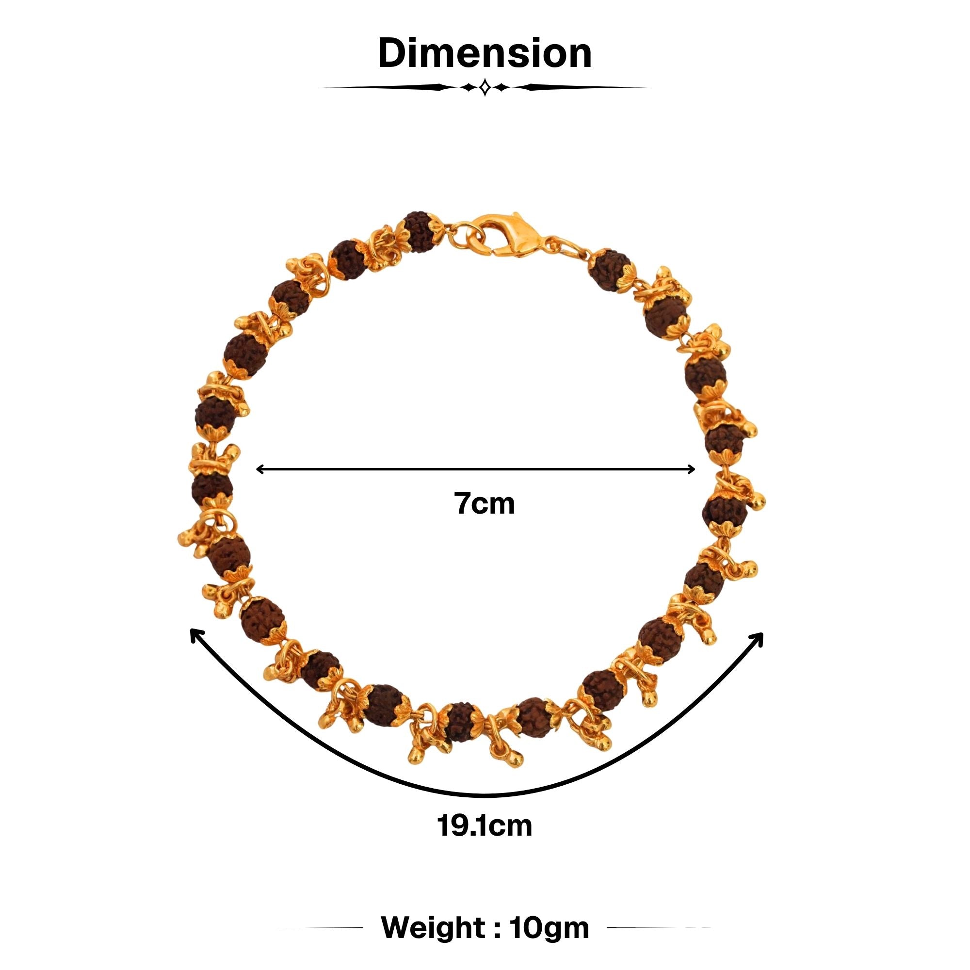 Gold Plated Elemental Rudraksha Bracelet For Women - Image 3
