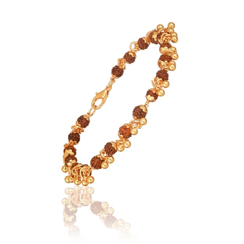 Gold Plated Elemental Rudraksha Bracelet For Women - Image 5