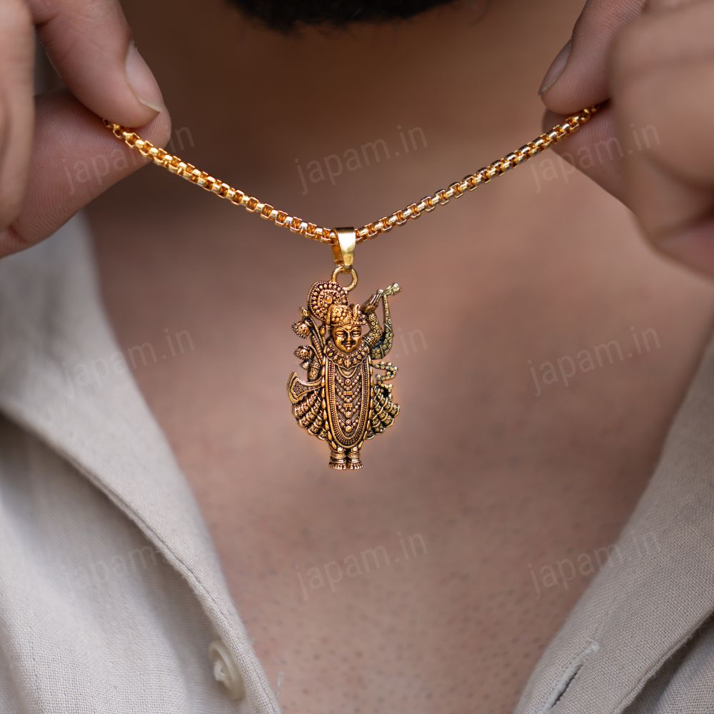 Gold Plated Nathdwara Krishna Ji Necklace - Image 3