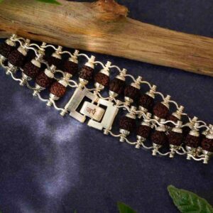 Silver Plated Modern Rudraksha Bracelet
