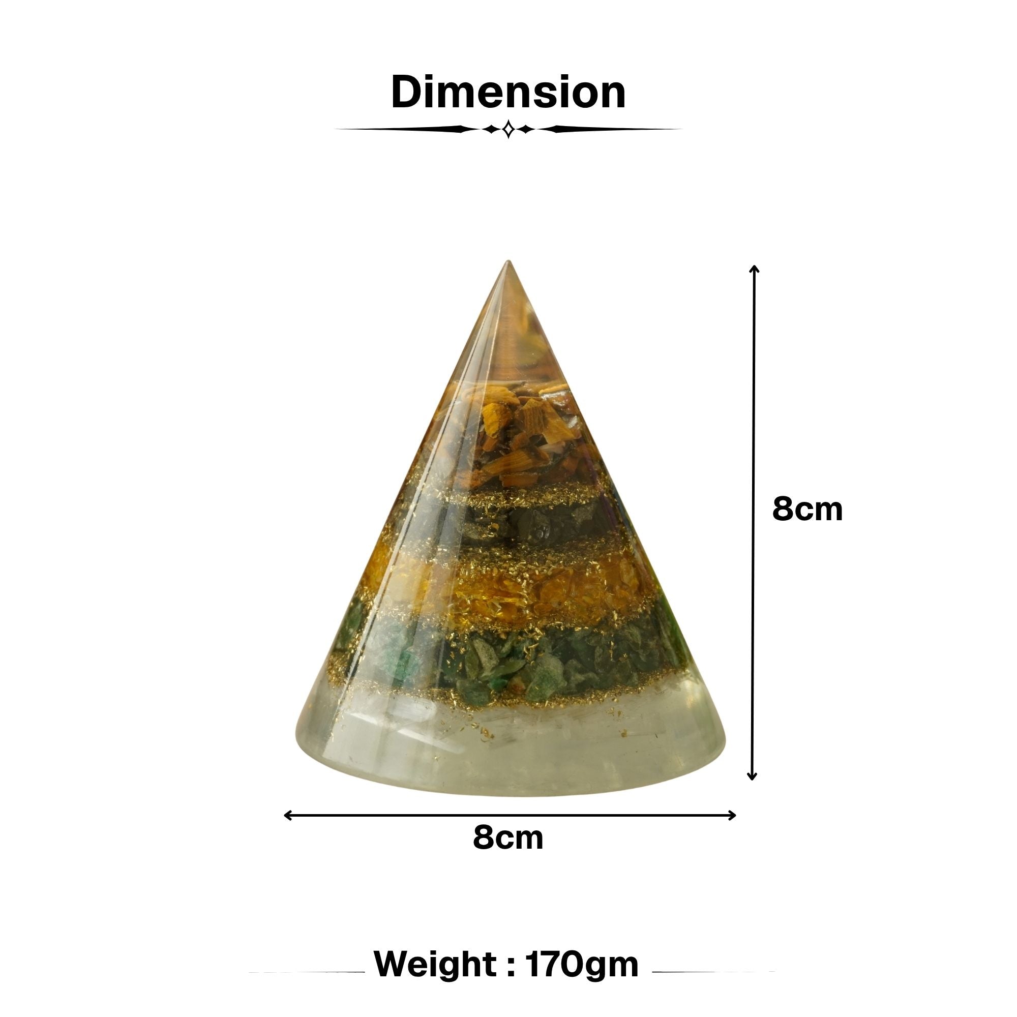 Money Magnet Conical Pyramid with Selenite Base for Vaastu - Image 3