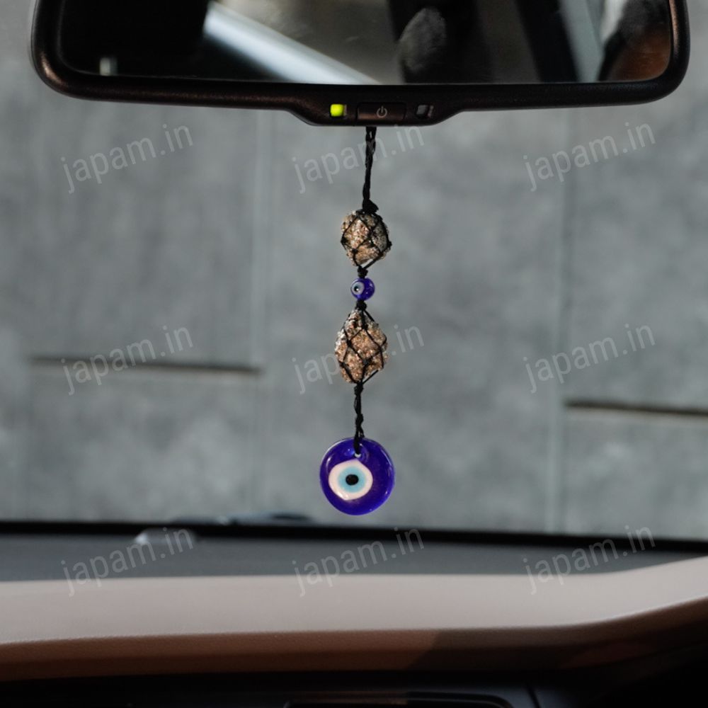 Nazar Rakshak Hanging Charm with Evil Eye and Pyrite stone for Vaastu - Image 2