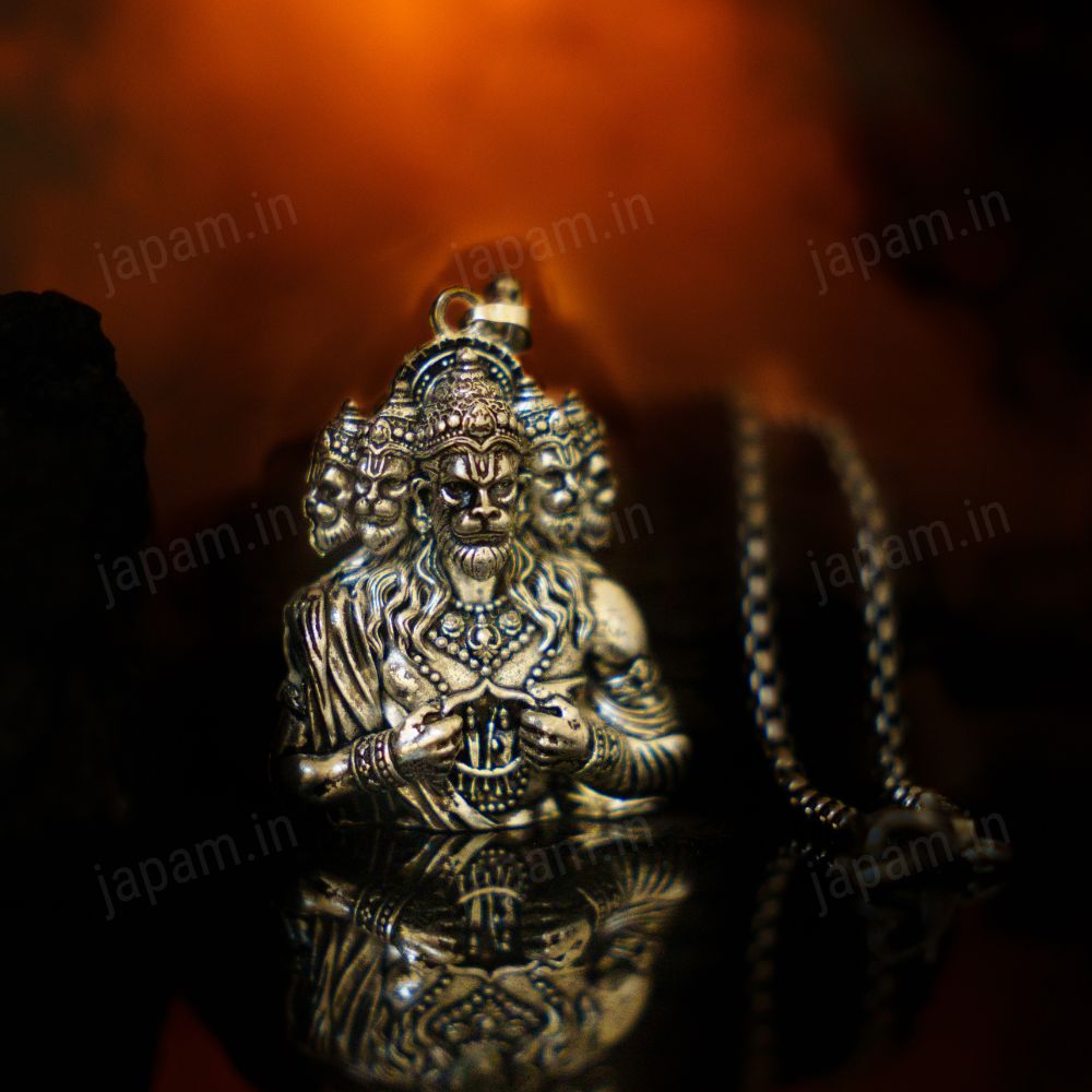 Oxi-Silver Plated Panchroop Hanuman Ji Necklace
