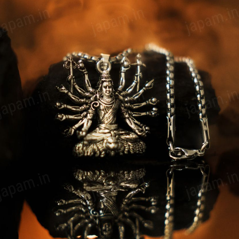 Oxi-Silver Plated Shiv Yogi Necklace