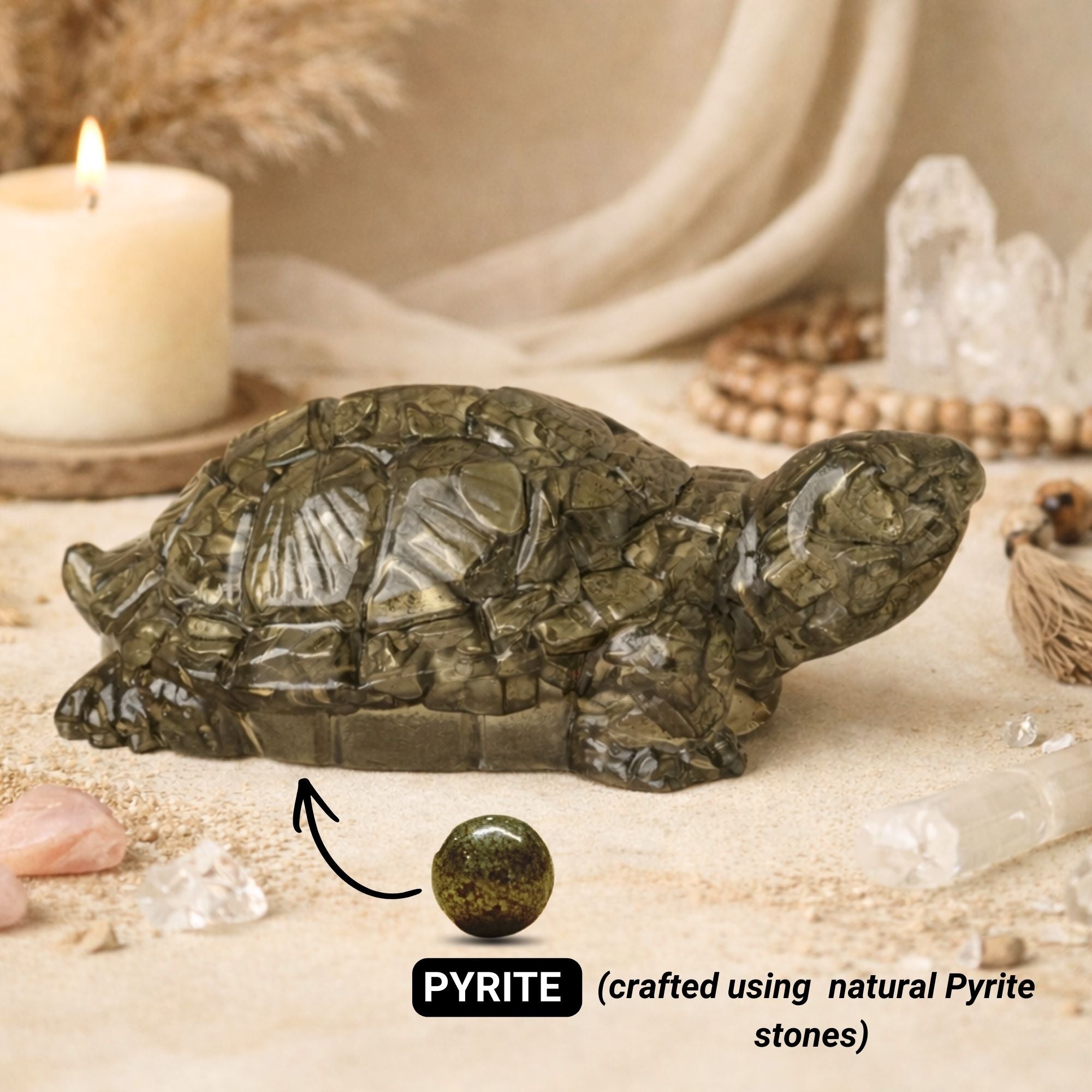 Pyrite Prosperity Tortoise (Kachhua) for Vaastu - Image 2