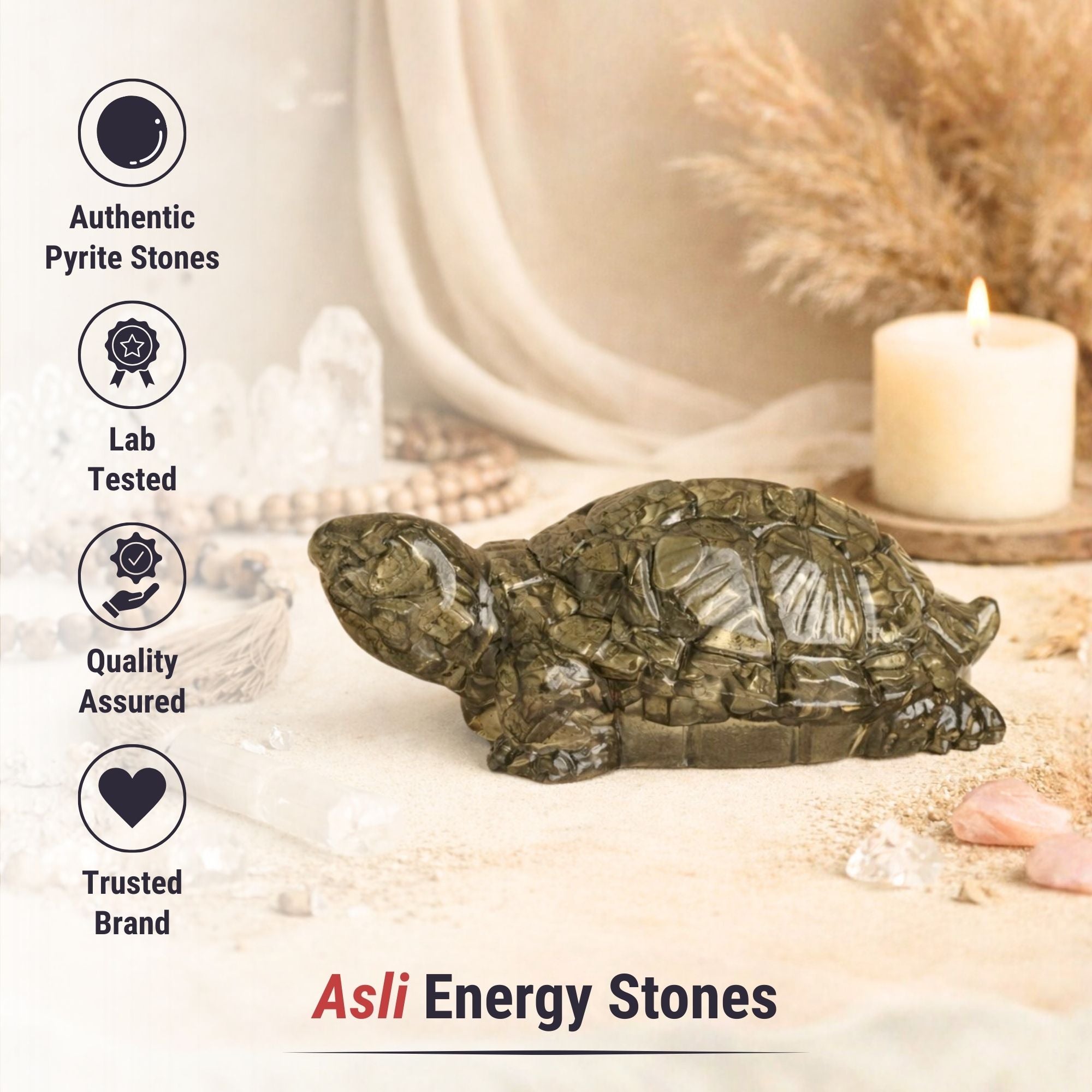 Pyrite Prosperity Tortoise (Kachhua) for Vaastu - Image 3