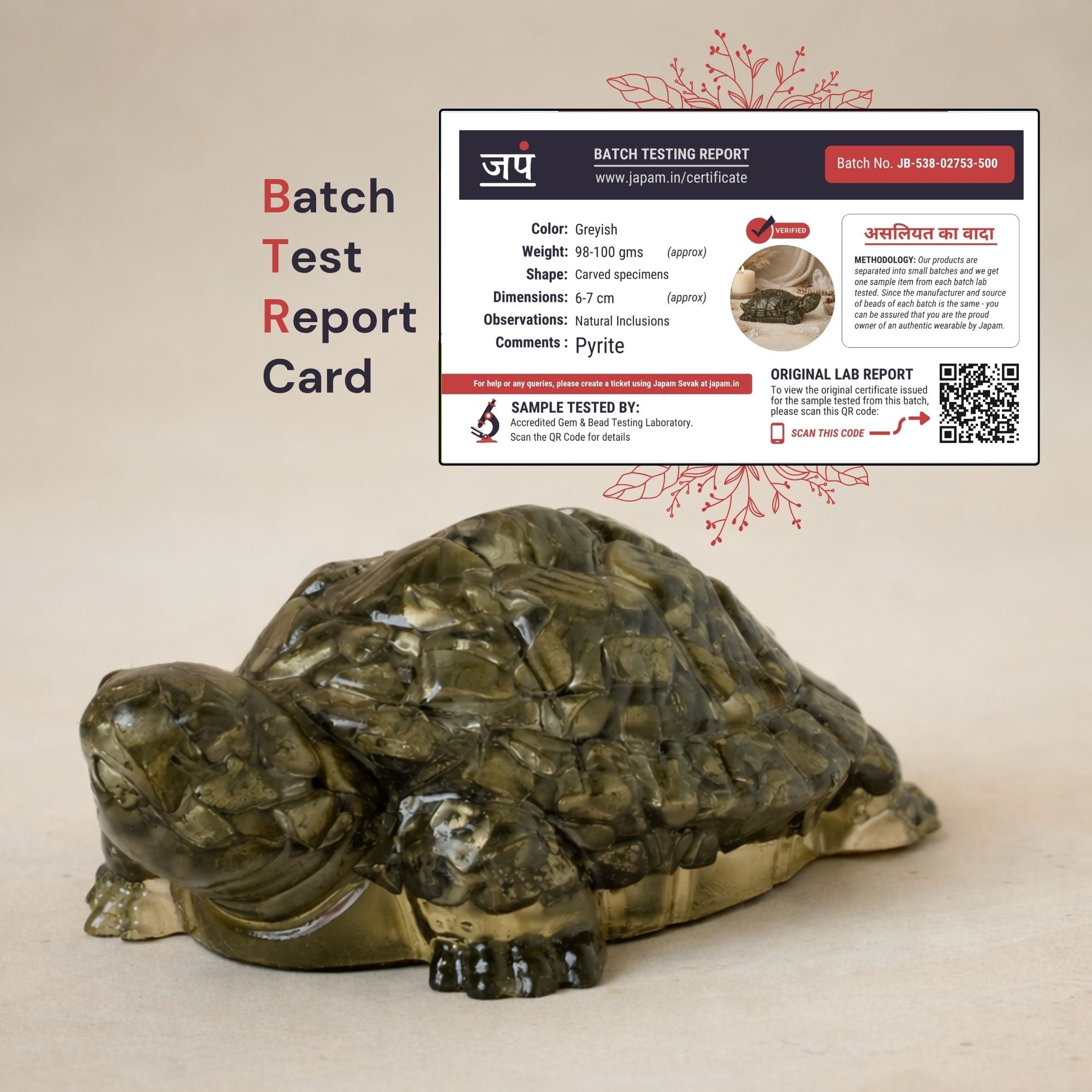 Pyrite Prosperity Tortoise (Kachhua) for Vaastu - Image 4