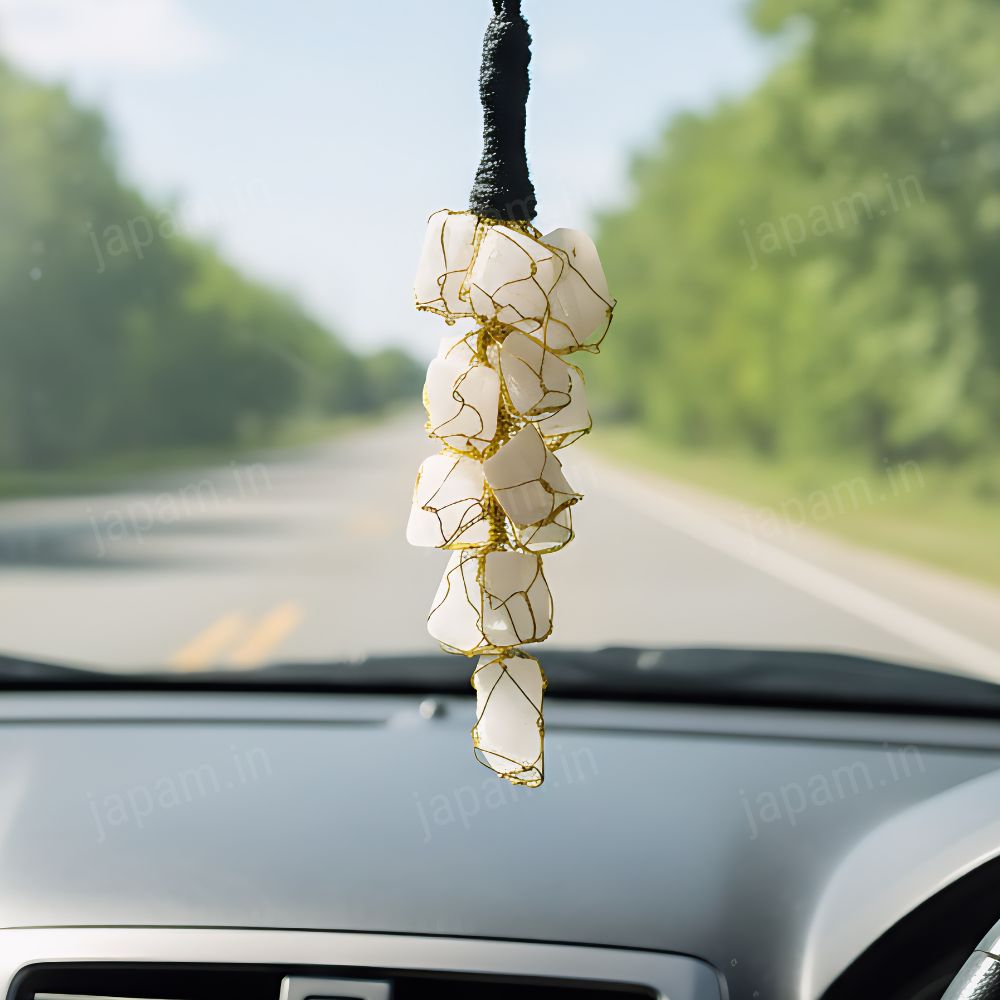 Raw Selenite Hanging Charm for Vaastu - Image 2