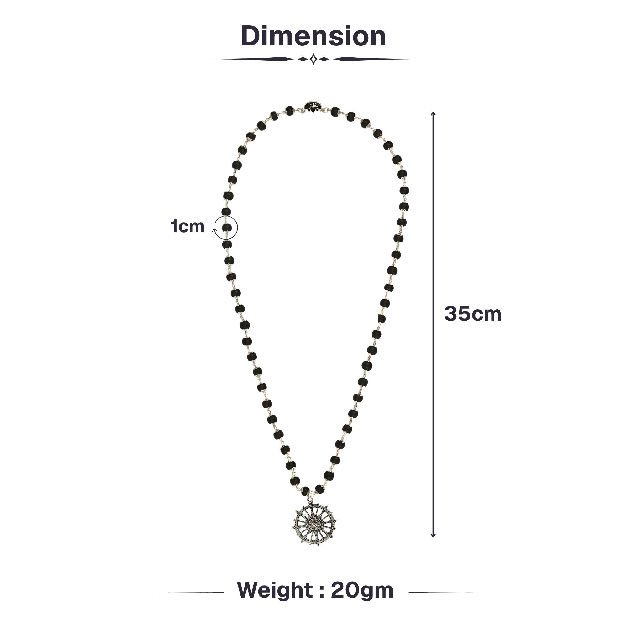 Silver Plated Karungali Sudarshan Chakra Mala - Image 5