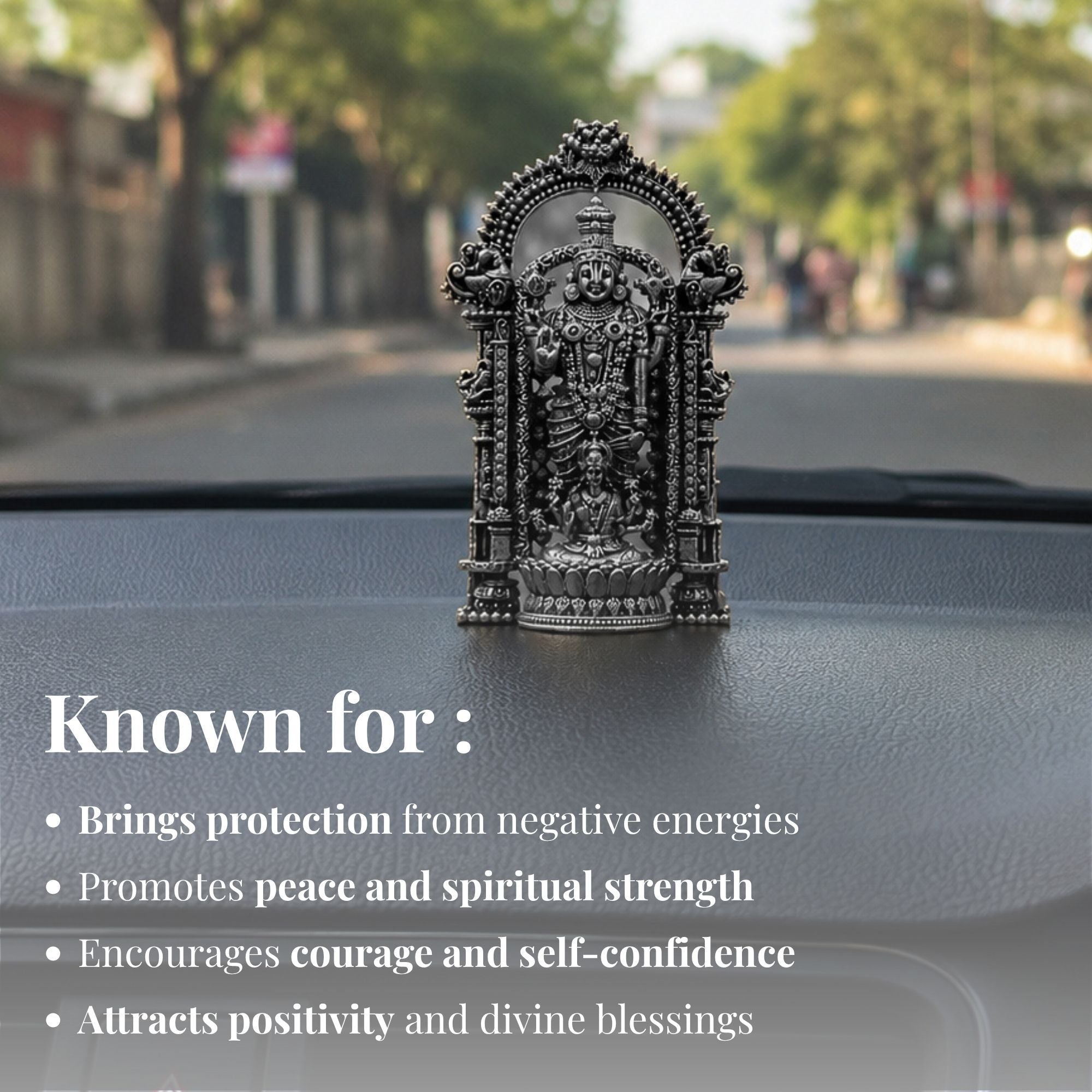 Silver Plated Lord Tirupati Bala Ji Idol for Car Dashboard - Image 5