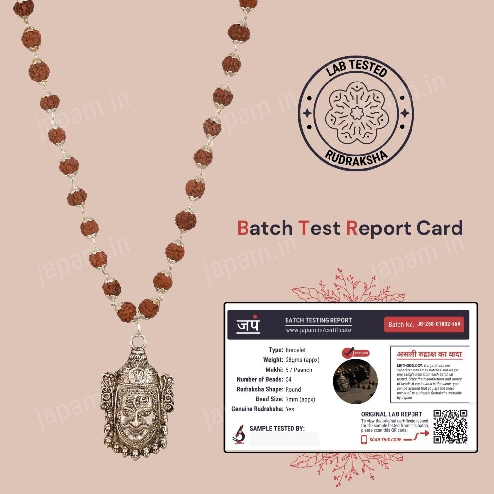 Silver Plated Mahakal Rudraksha Mala - Image 2