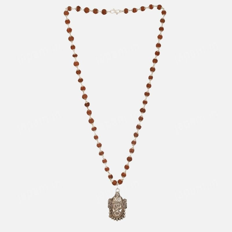 Silver Plated Mahakal Rudraksha Mala - Image 5