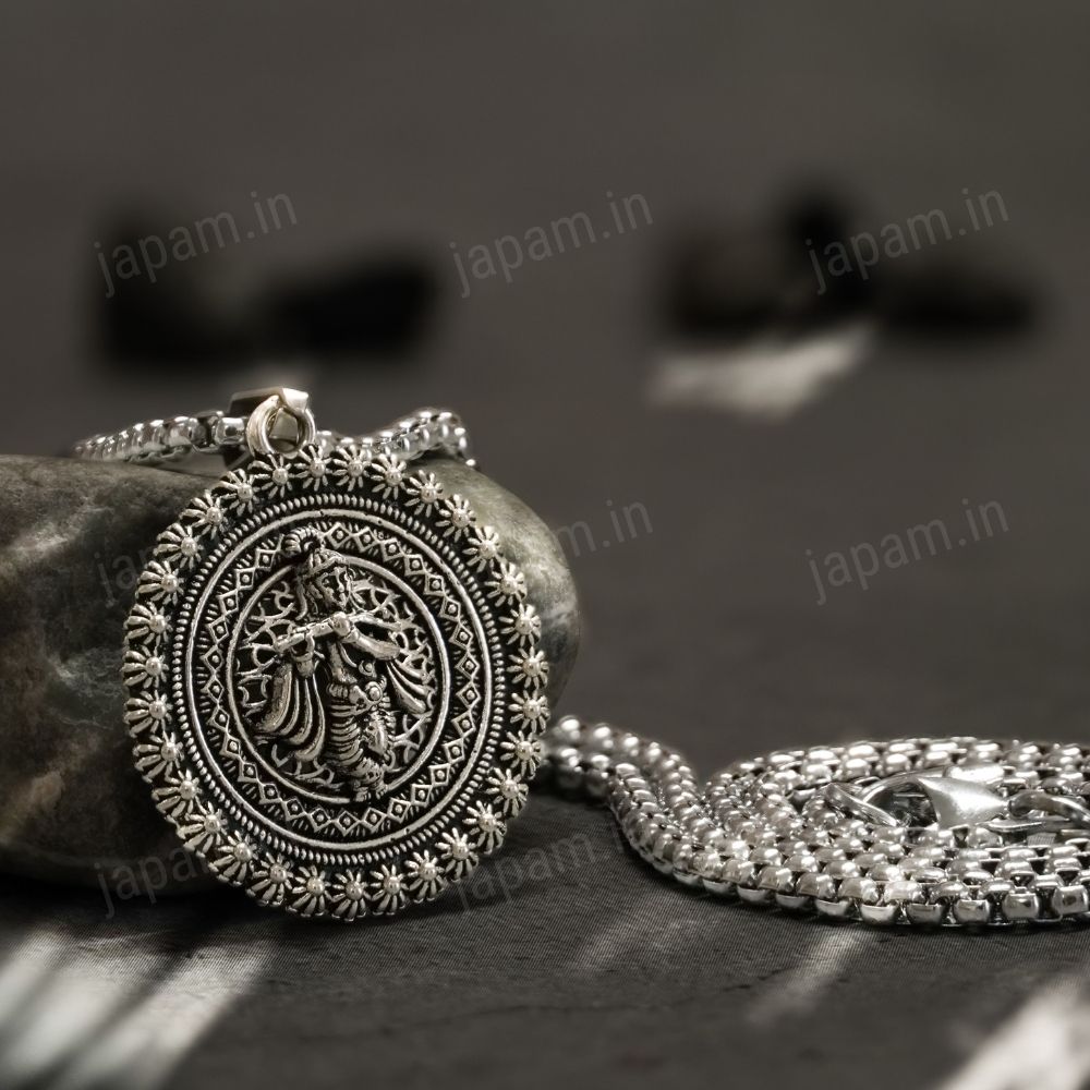 Silver Plated Murlidhar Divine Necklace - Image 3