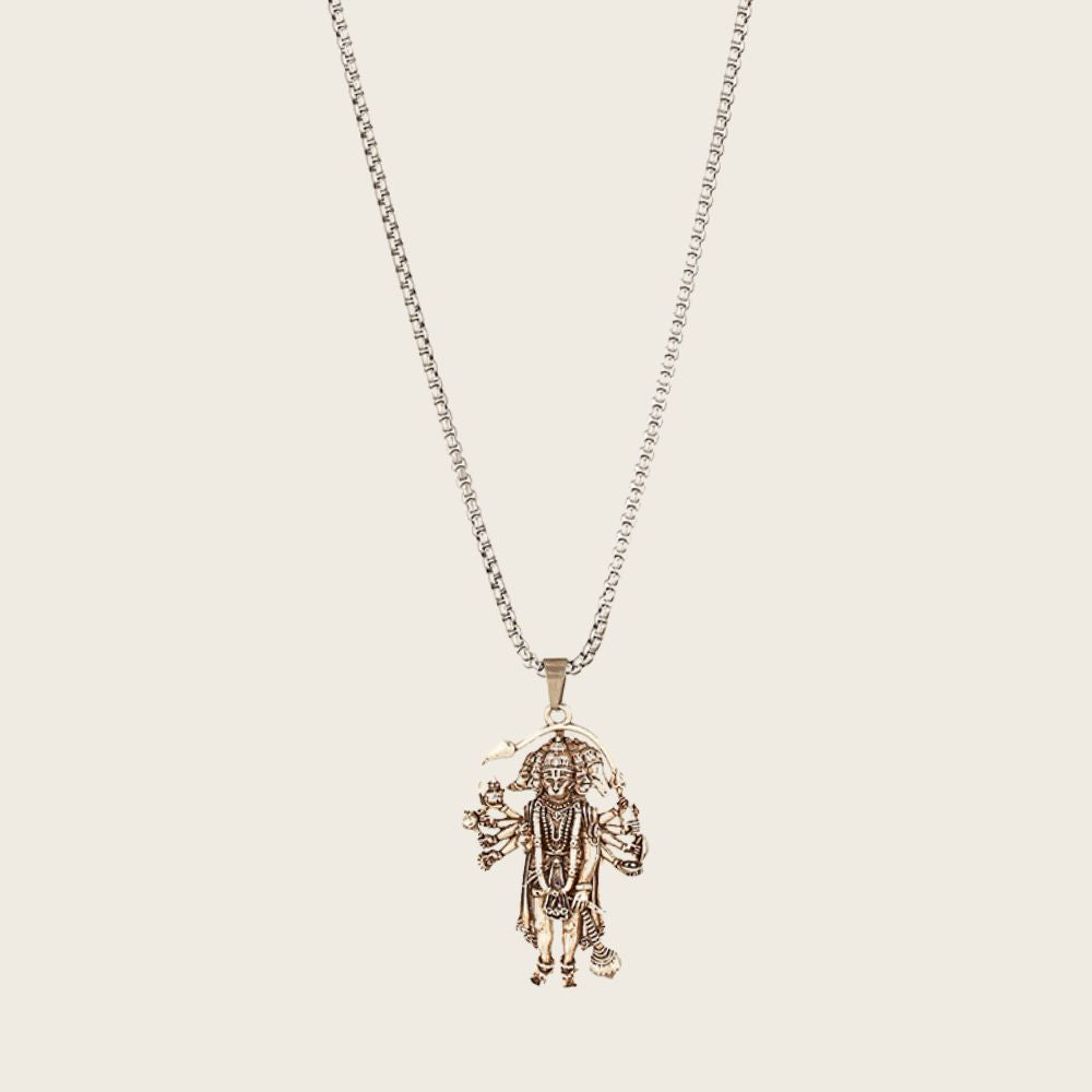 Silver Plated Panchmukhi Hanuman Ji Necklace - Image 3