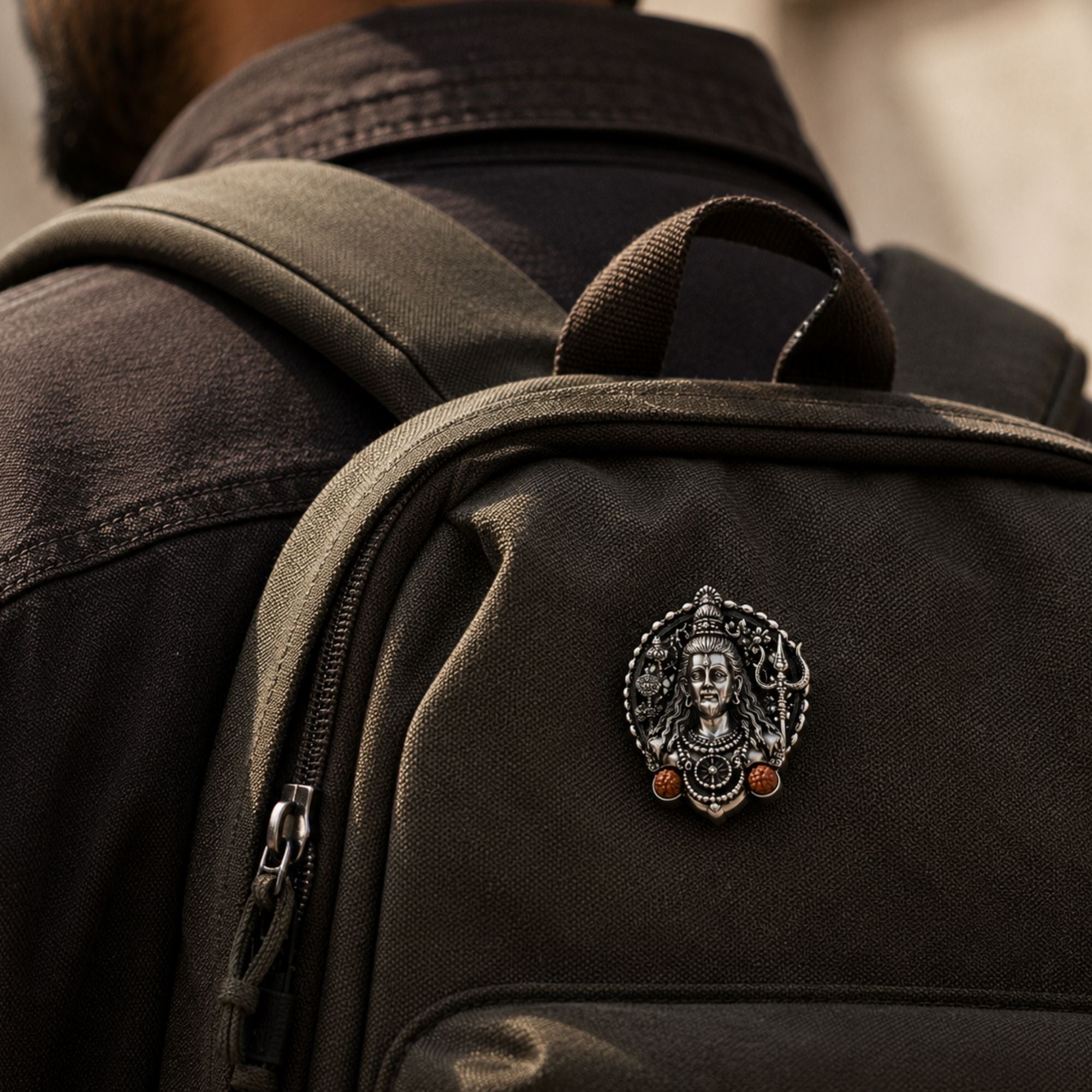 Silver Plated Rudra Roop Shiva Brooch - Image 5