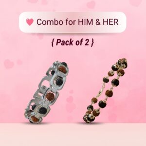 Silver Plated Rudraksha Karungali Bracelet for Him & Her