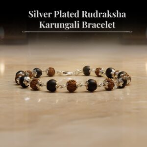 Silver Plated Rudraksha Karungali Bracelet