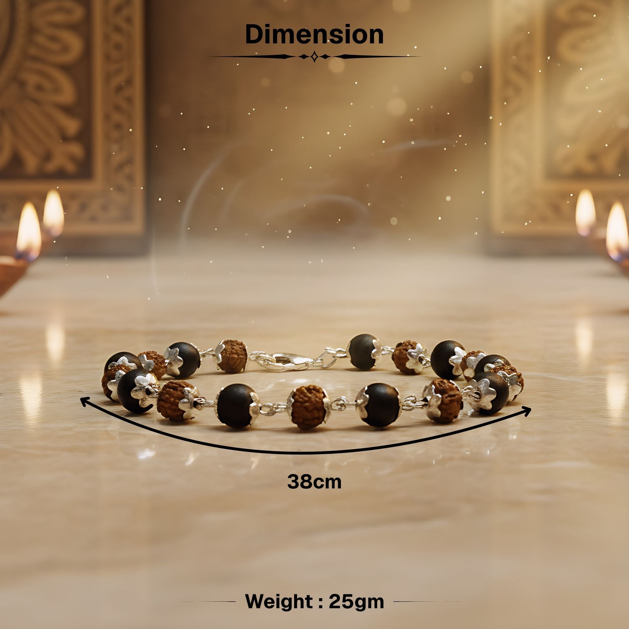 Silver Plated Rudraksha Karungali Bracelet - Image 4