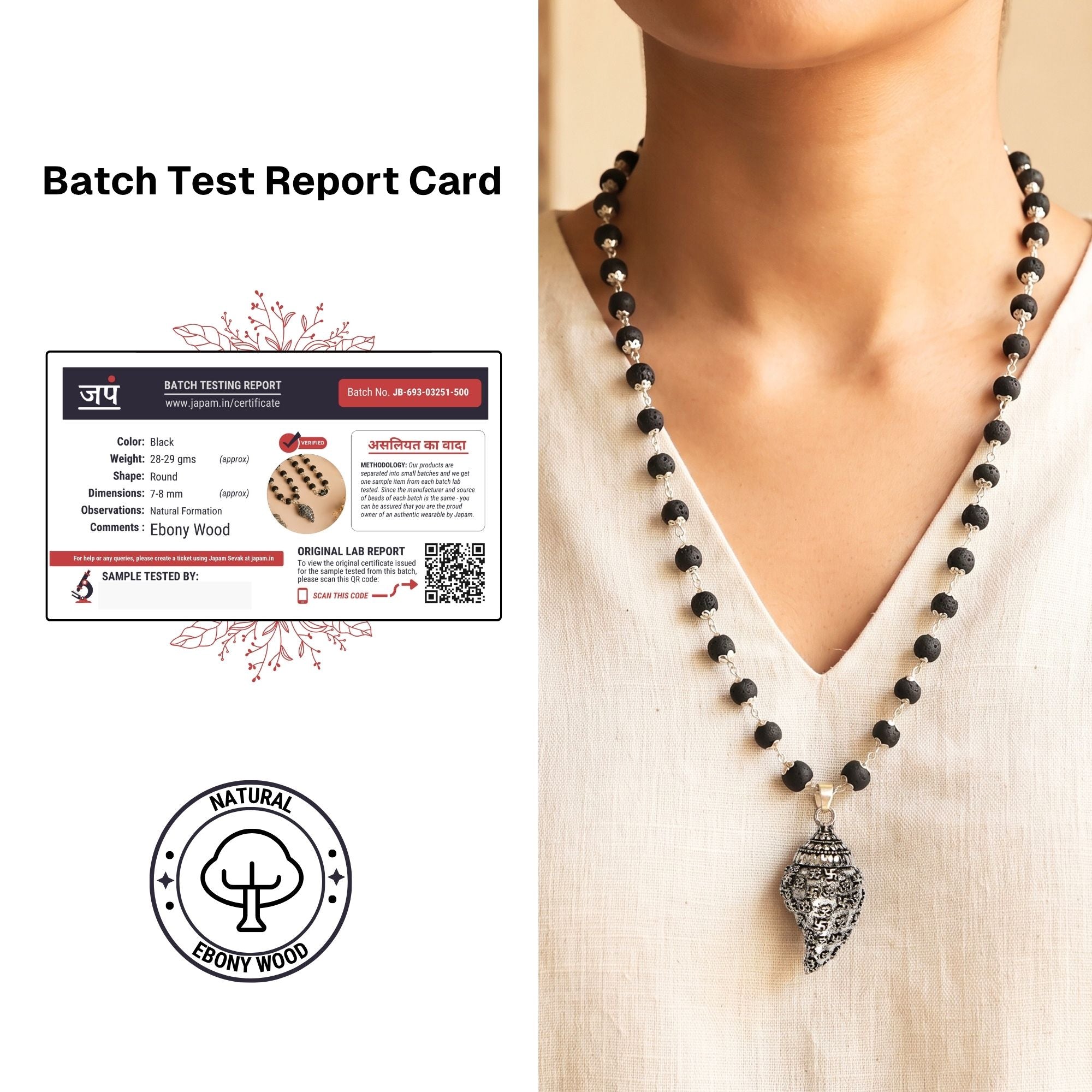 Silver Plated Shankh Karungali Mala - Image 4
