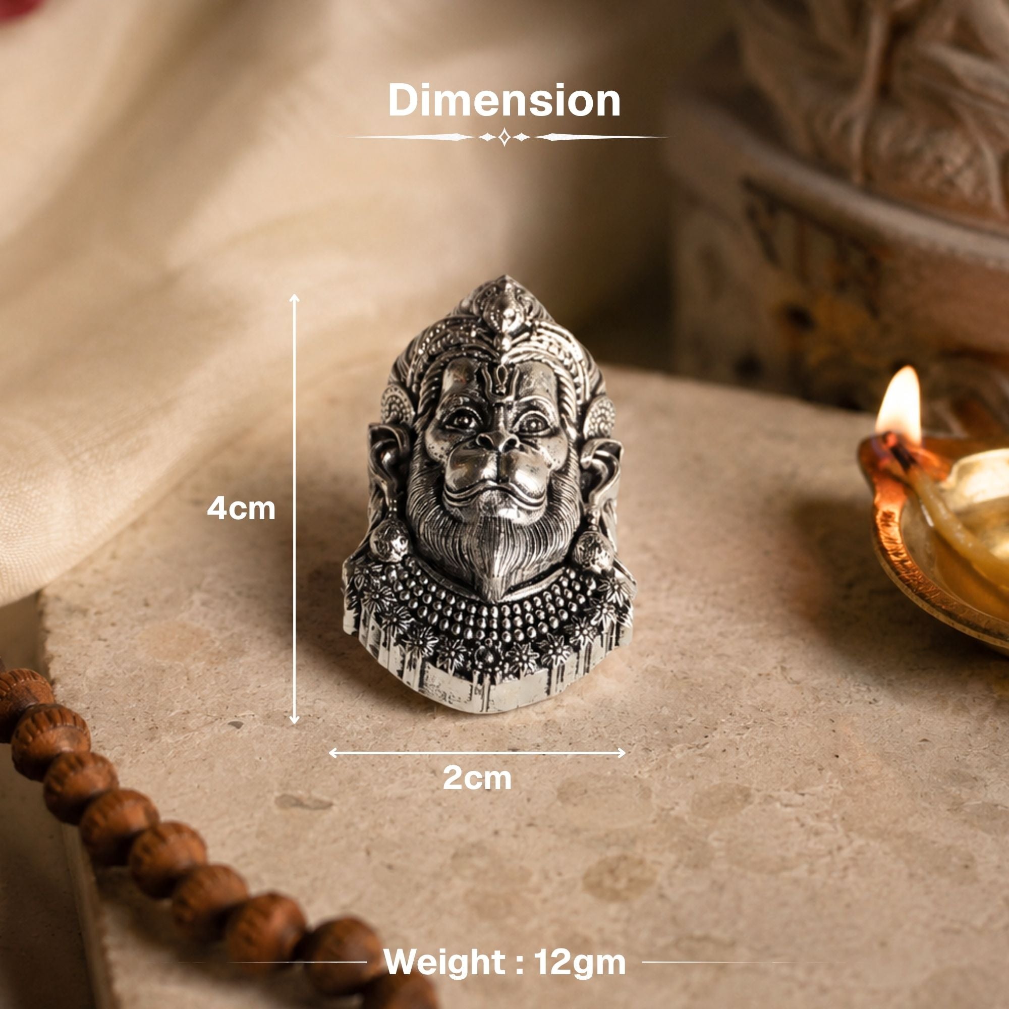 Silver Plated Veer Hanuman Brooch - Image 2