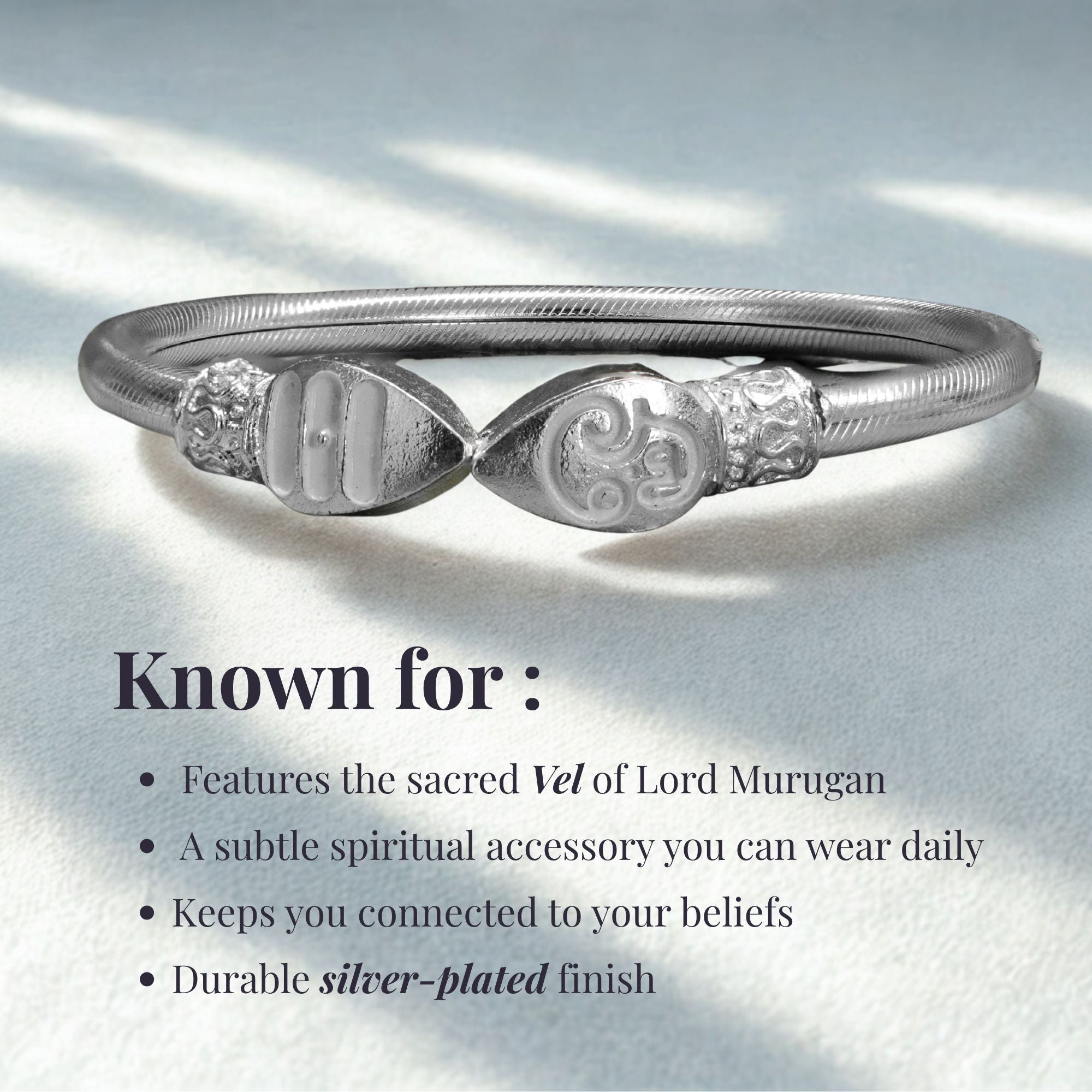 Silver Plated Vel Kada - Image 2