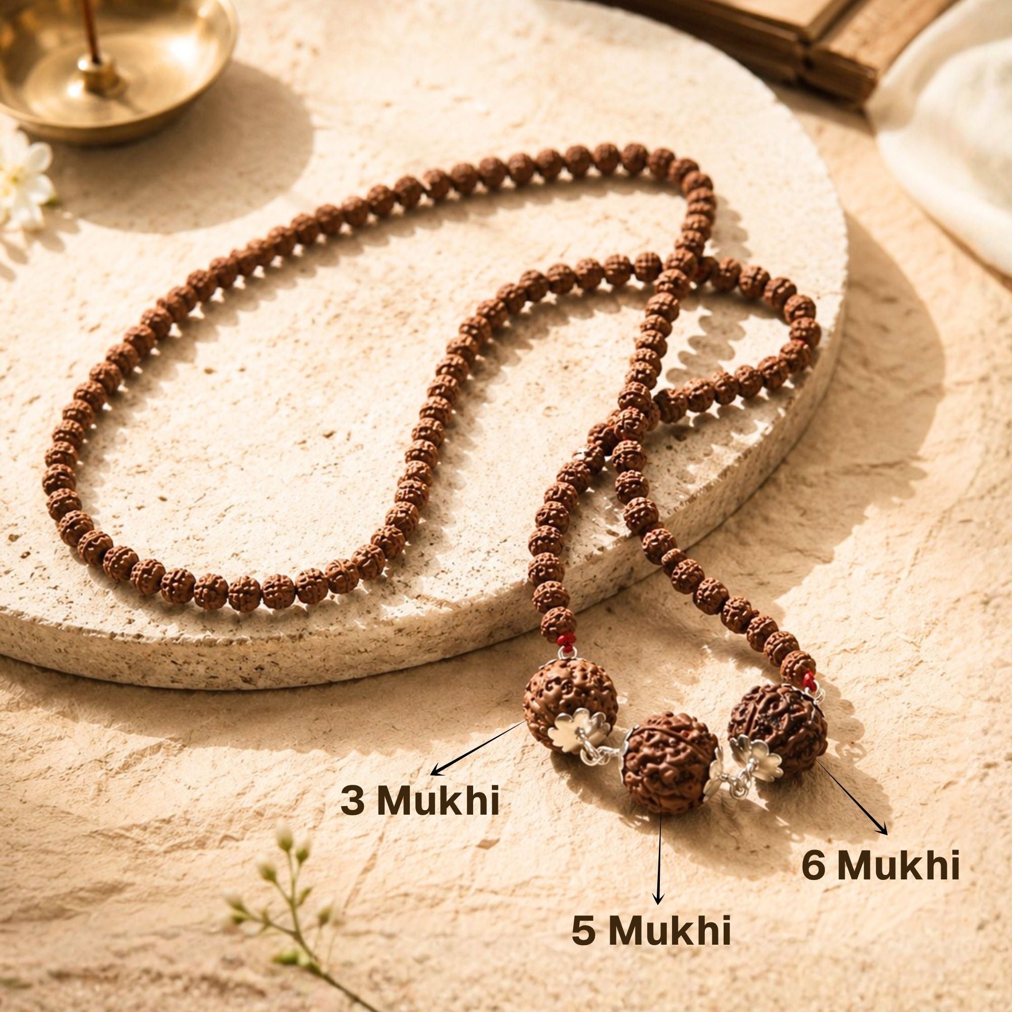 Swasth Kawach Mala with 3,5,6 Rudraksha - Image 2