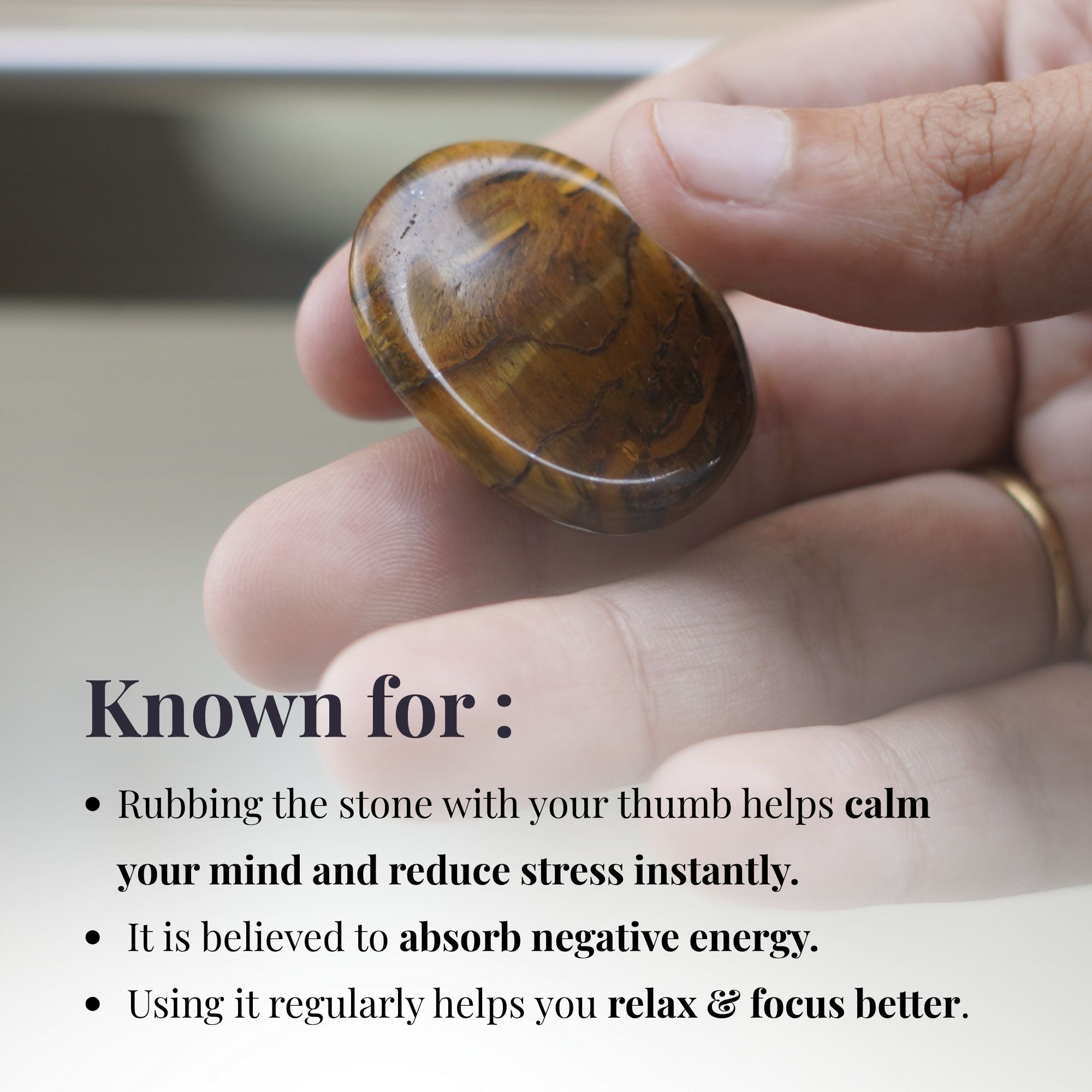 Tiger Eye Worry Stone - Image 5